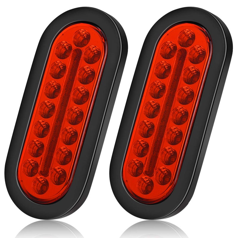 LINKITOM 6 Inchs Submersible Oval LED Stop/Turn Trailer Tail Light with Waterproof Rubber Gaskets for Boat Trailer Truck RV [DOT Certified] [IP67] (2 Pack) - Image 1